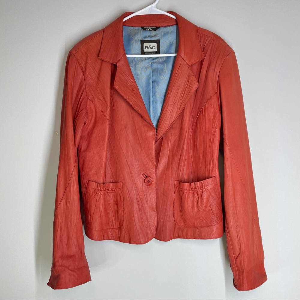 Bod & Christensen Vintage Red Leather Jacket